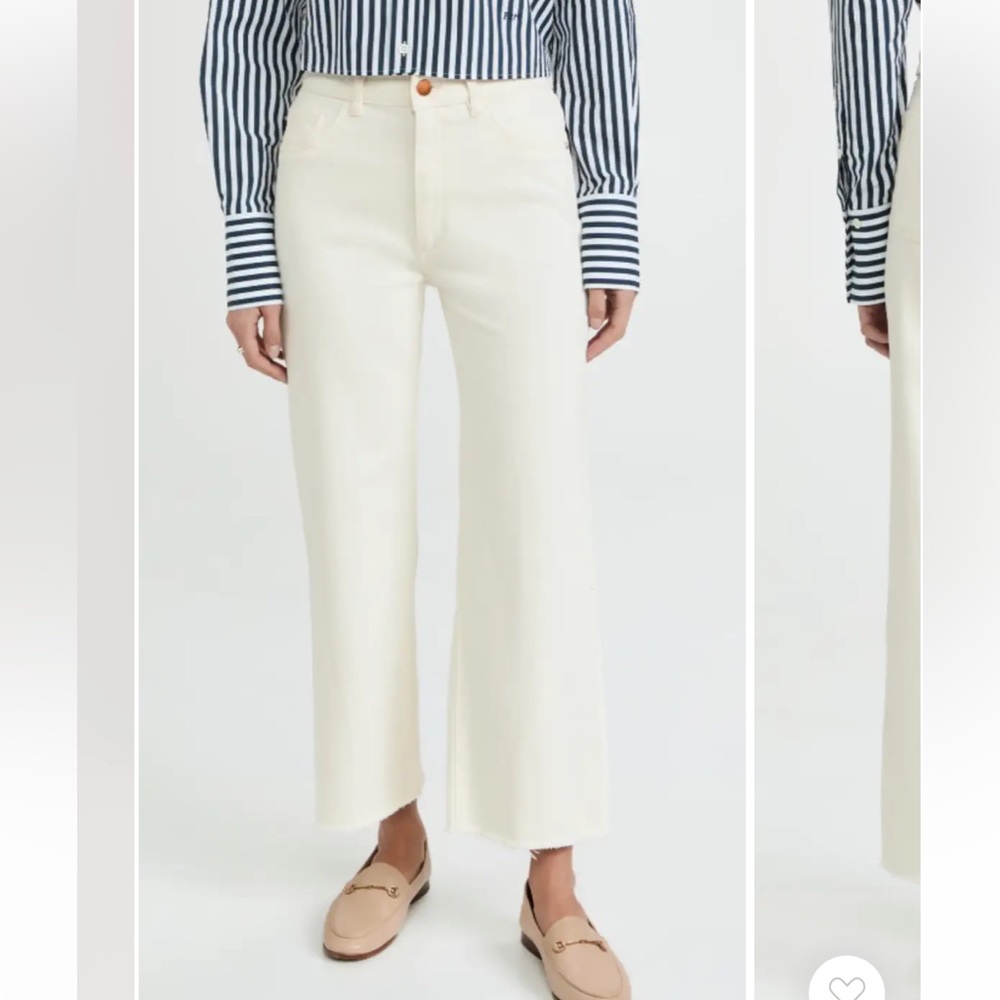 DL1961 Denim - Style #DLDLL40426 (Hepburn Wide Leg High Rise Jeans) in Eggshell